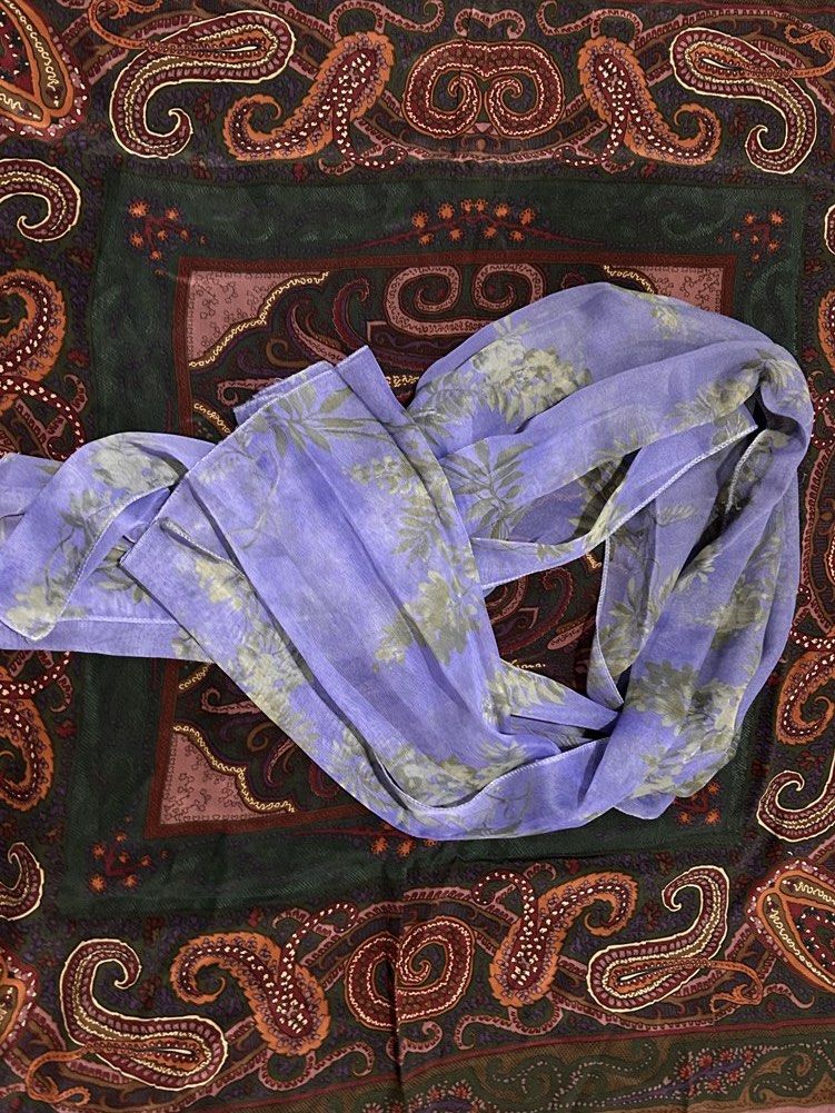 Purple floral sheer scarf (Category: Scarves) located in Manila. Submitted by youarepaintedyouth (Listing ID 1453993185, Image 3). Description: .