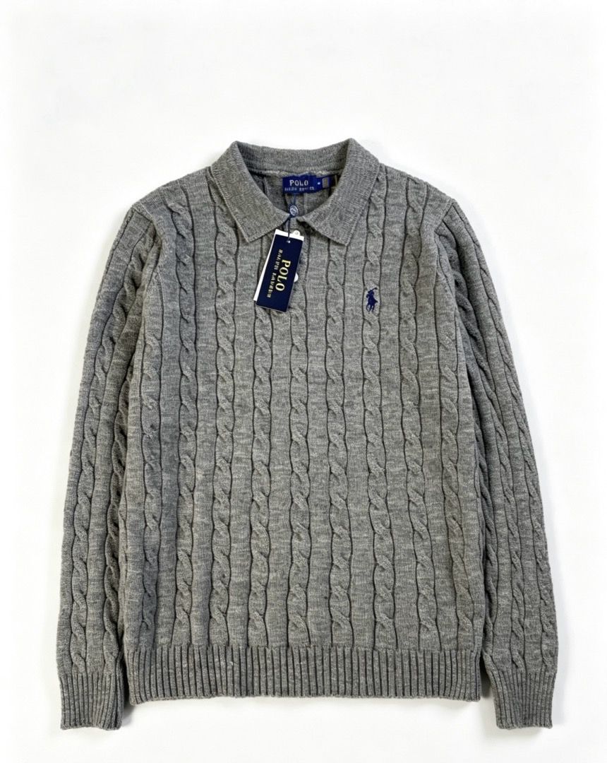 Ralph Lauren polo衫 拉夫勞倫POLO翻領麻花針織長袖上衣 （分類：T-shirt、恤衫、有領衫）位於 Hong Kong。 由 chrstudio 提交（商品編號 1456772887，圖片 1）。簡介： 顏色：卡其色 灰色 白色 尺碼 ：M L XL XXL。