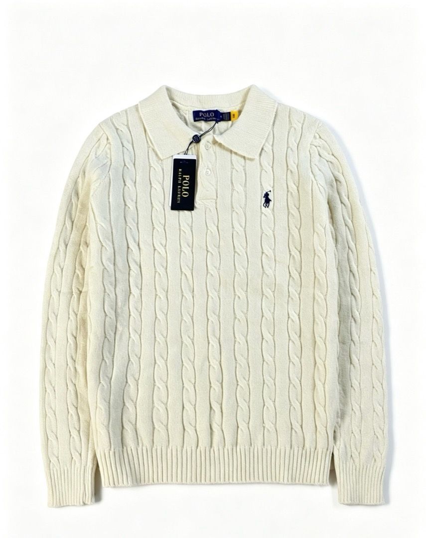 Ralph Lauren polo衫 拉夫勞倫POLO翻領麻花針織長袖上衣 （分類：T-shirt、恤衫、有領衫）位於 Hong Kong。 由 chrstudio 提交（商品編號 1456772887，圖片 2）。簡介： 顏色：卡其色 灰色 白色 尺碼 ：M L XL XXL。
