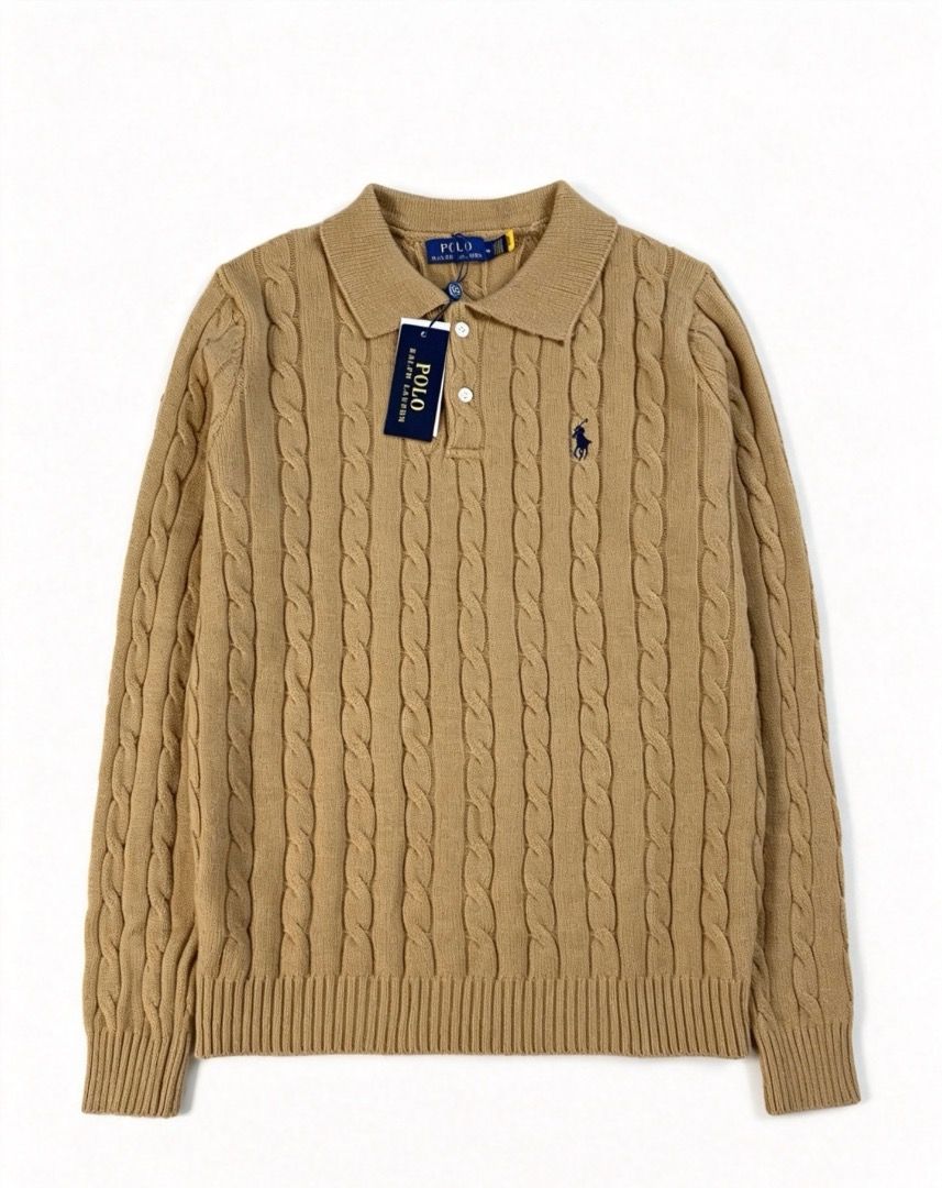 Ralph Lauren polo衫 拉夫勞倫POLO翻領麻花針織長袖上衣 （分類：T-shirt、恤衫、有領衫）位於 Hong Kong。 由 chrstudio 提交（商品編號 1456772887，圖片 3）。簡介： 顏色：卡其色 灰色 白色 尺碼 ：M L XL XXL。