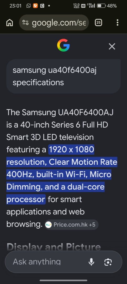 SAMSUNG 40" Smart TV （分類：電視）位於 Hong Kong。 由 howardhk2367518 提交（商品編號 1456746015，圖片 3）。簡介： 。