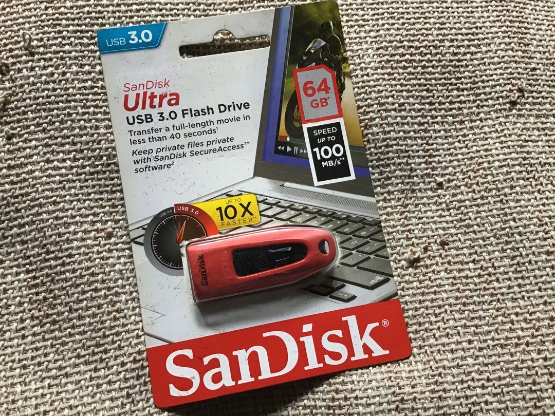 SanDisk USB 64gb (Category: Hard Disks & Thumbdrives) located in Manila. Submitted by carou35896 (Listing ID 1456743514, Image 1). Description: with free strap.