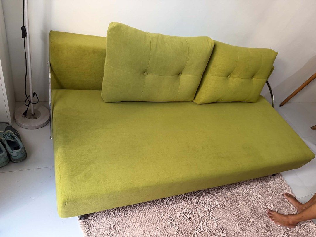 Sofa Bed (newly upholstered) (Category: Sofas) located in Imus. Submitted by meg_franc (Listing ID 1456738578, Image 1). Description: 6ft x 4ft sofa bed, newly upholstered, velvet, uratex foam.