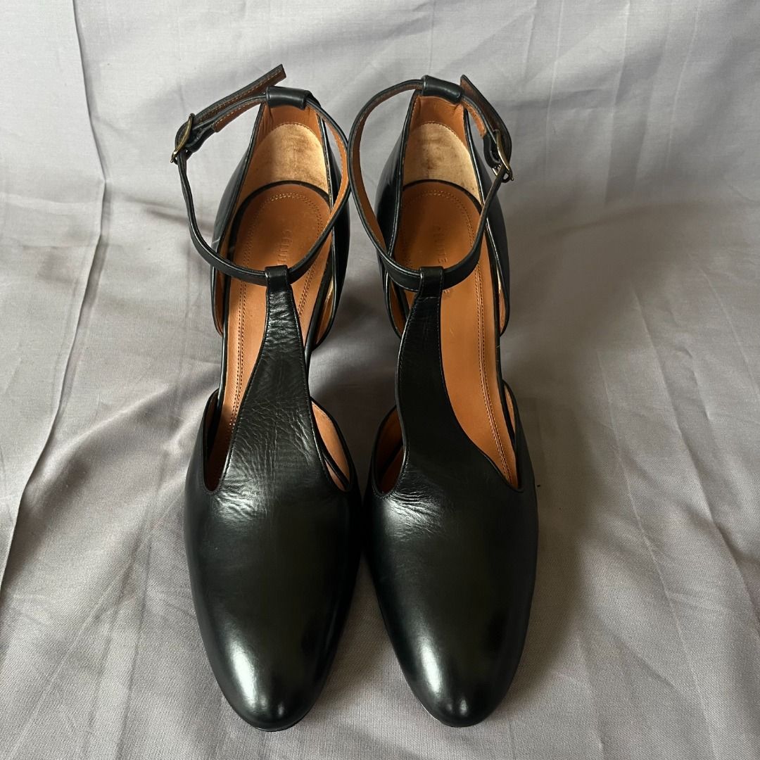 SS15 Celine By Phoebe Philo T-Strap Pumps (Category: Heels) located in Quezon. Submitted by _babypluto (Listing ID 1456740185, Image 2). Description: Condition: 9/10 Size on Tag: 35 IT Flaw: scratches.
