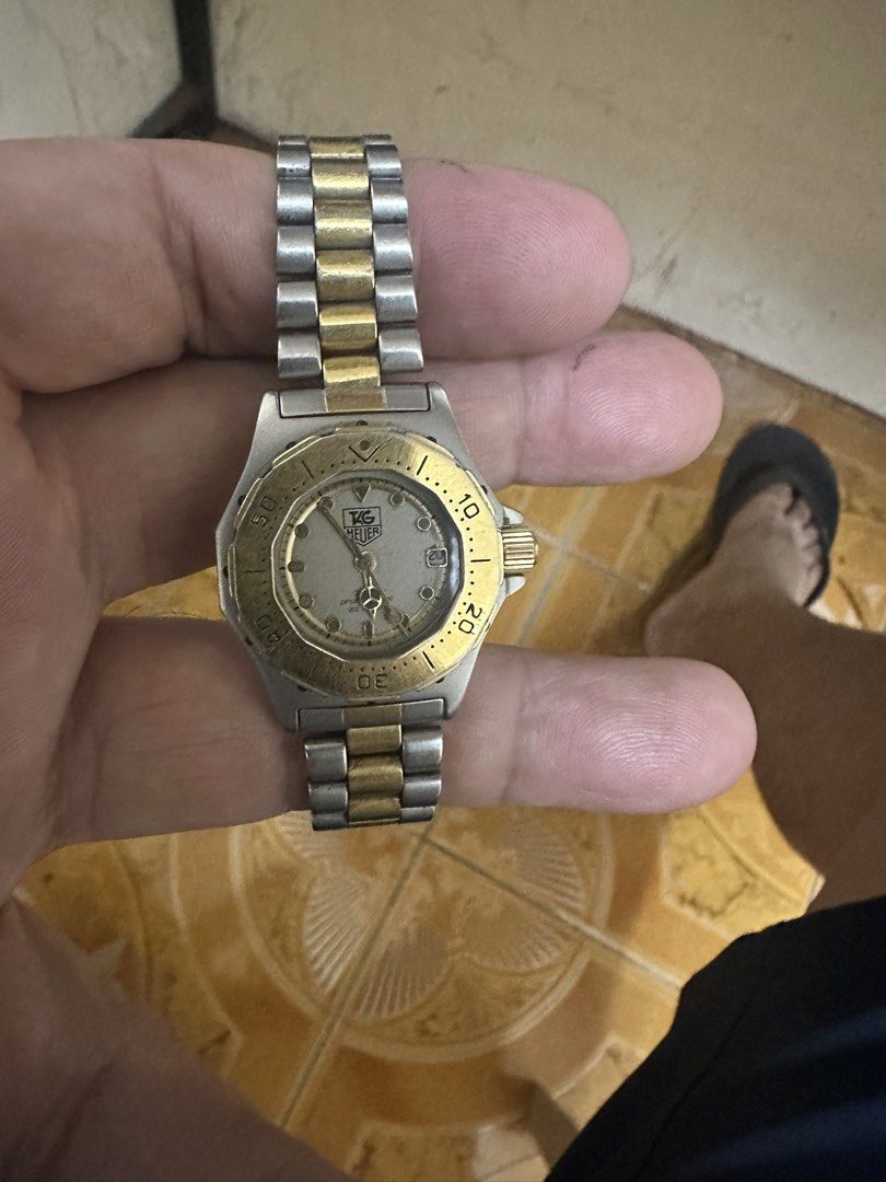 Tag heuer 3000 (Category: Luxury Watches) located in Pasig City. Submitted by keenfire_262646 (Listing ID 1456693970, Image 1). Description: Ladies Tag heuer. Two tone. Ref # 934.208 Good condition. Php 10,500. Negotiable. .