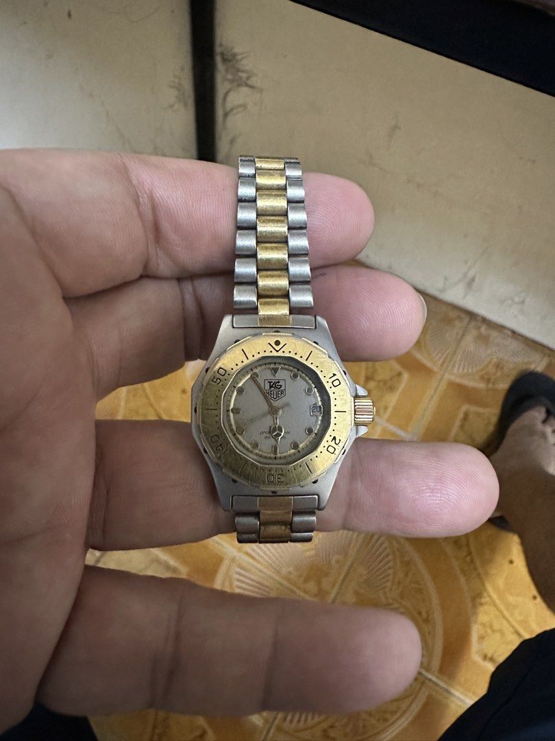 Tag heuer 3000 (Category: Luxury Watches) located in Pasig City. Submitted by keenfire_262646 (Listing ID 1456693970, Image 3). Description: Ladies Tag heuer. Two tone. Ref # 934.208 Good condition. Php 10,500. Negotiable. .