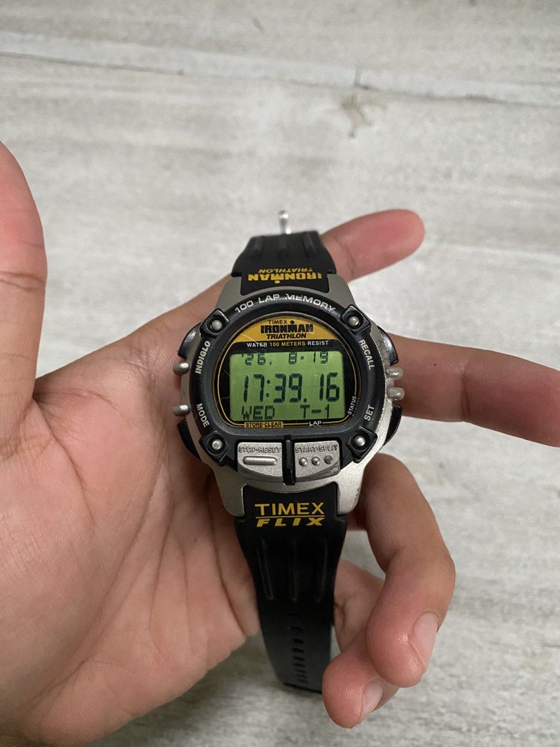 Timex Ironman Triathlon Flix 100-Lap Memory (Category: Luxury Watches) located in Manila. Submitted by quickrabbit-e99572 (Listing ID 1456689906, Image 1). Description: Timex Ironman Triathlon Flix 100-Lap Memory Timex watch for sale. ✅ Fresh battery ✅ Fully working ✅ Good condition ✅ Ready to use negotiable pa avail deliver or meet up via lalamove pag deliver DM me for a demo/video. 📩 PM if interested! .