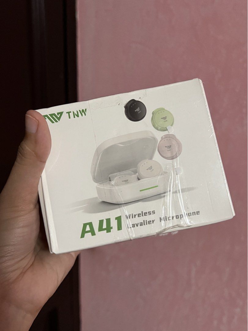 TNW A41 Wireless Lavalier Microphone (Category: Microphones) located in Marilao. Submitted by clothesdeleona (Listing ID 1456760615, Image 1). Description: - TNW A41 Wireless Lavalier Microphone - Plug and Play setup for easy use - Clear and highly sensitive audio quality - Wide device compatibility - Includes: Charging case, 2 microphones, iOS adapter, windproof fur case, magnetic lanyard, storage bag, magnetic clip, charging cable, and instruct