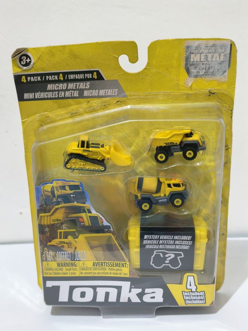 Tonka Micro Metals 4 Pack Mini Vehicles (Category: Vehicle & Diecast Models) located in Manila. Submitted by kenslie (Listing ID 1456746395, Image 1). Description: - Includes 4 mini metal Tonka vehicles. - Features a surprise mystery vehicle in a collectible capsule. - Great for kids who love construction toys. - Collect all the different vehicles!.