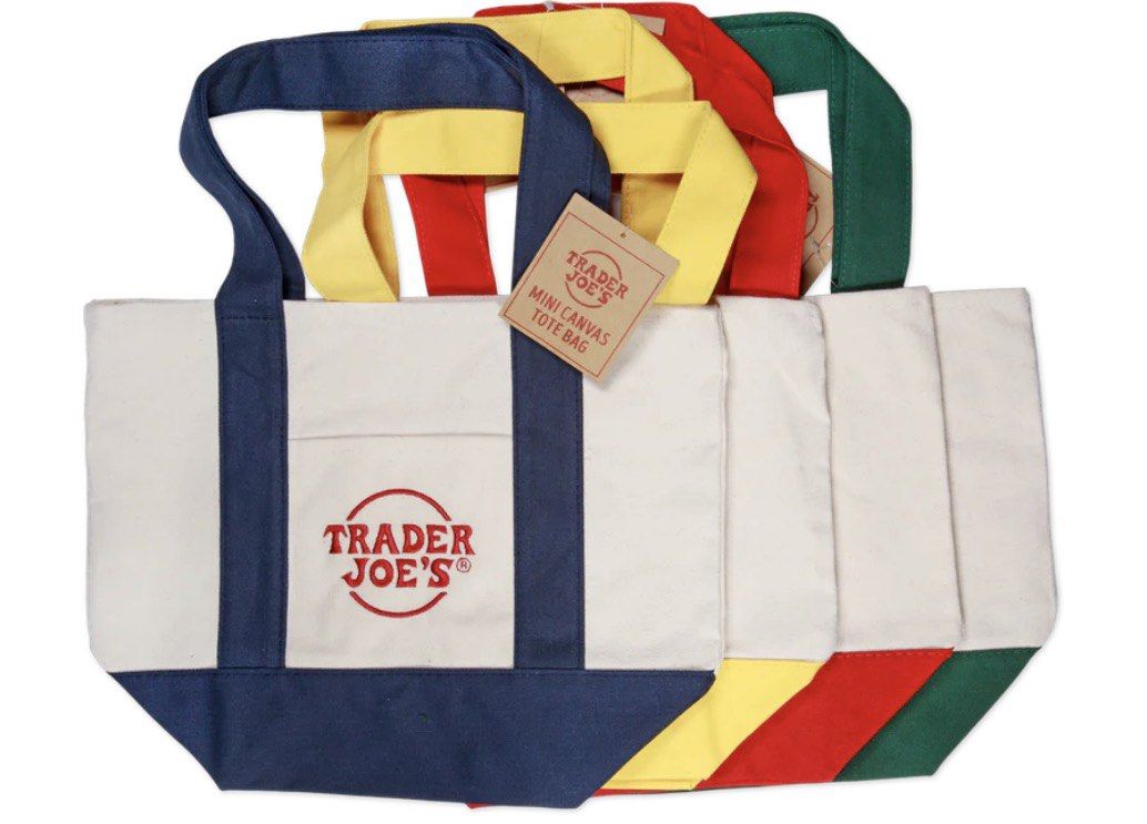 Trader's Joe Small Tote (Category: Tote Bags) located in Quezon City. Submitted by labnstyle (Listing ID 1456754817, Image 1). Description: Available colors: Red Yellow Purple.