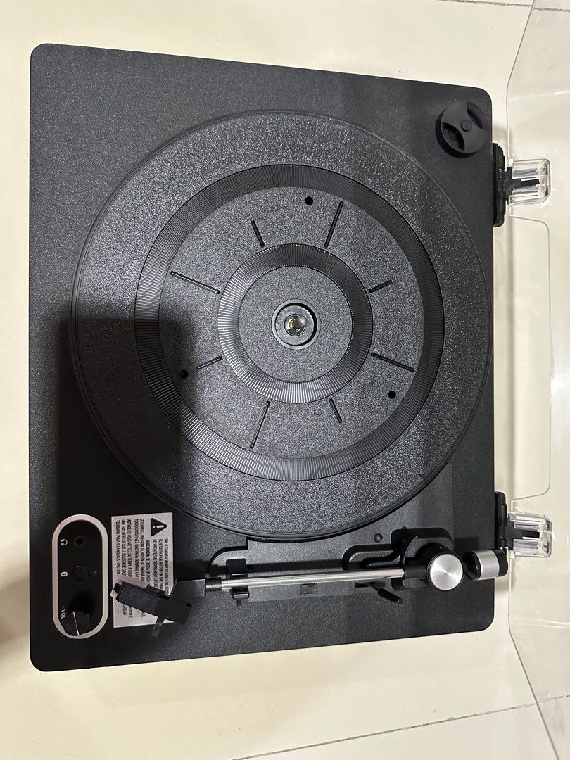 Turntable Record Vinyl Player with Dust Cover (Category: Other Audio Equipment) located in Quezon City. Submitted by aaathrifts (Listing ID 1456709108, Image 3). Description: - Includes clear dust cover - Features RCA output, Aux In, USB, and DC In ports - bluetooth - Perfect for playing your vinyl records .