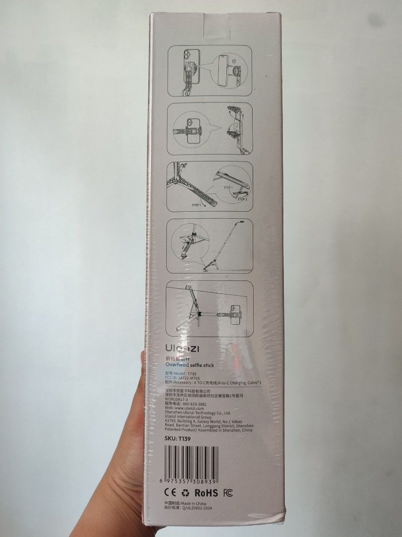Ulanzi TT88 Overhead Selfie Stick Tripod (Category: Tripods & Monopods) located in Quezon City. Submitted by mvim1021 (Listing ID 1456604464, Image 2). Description: BRAND NEW and sealed! Priced at 1700. - Ulanzi TT88 Overhead Selfie Stick - Doubles as a stable tripod - Ideal for vlogging and steady photography - Charging cable included - See diagrams for usage examples.