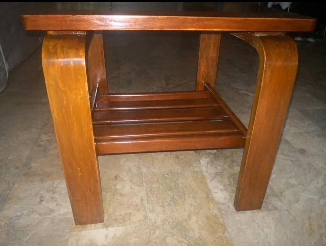 Vintage Narra Side Table (Category: Tables & Sets) located in Makati City. Submitted by geesharma_08 (Listing ID 1456639956, Image 2). Description: Vintage, Narra Wood Side Table with Glass Centre. Bottom shelf ideal for storing books/magazines. Dimensions: 51 cm. length, 56 cm width, 51.5 height 2 tables available at P4,500 each Pick-up or Delivery c/o Buyer.