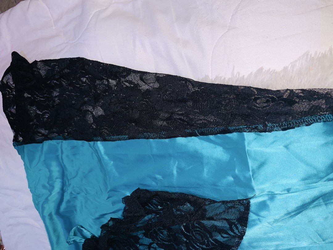 Vintage teal satin nightgown (Category: Undergarments & Loungewear) located in Pasig City. Submitted by nyca1989 (Listing ID 1456614171, Image 3). Description: Vintage teal satin nightgown features striking black lace cups and side panels. Fits to XXL-XXL Feel free to negotiate! Open to reasonable haggling. Let’s meet halfway and make a fair deal. Serious buyers are very welcome!.