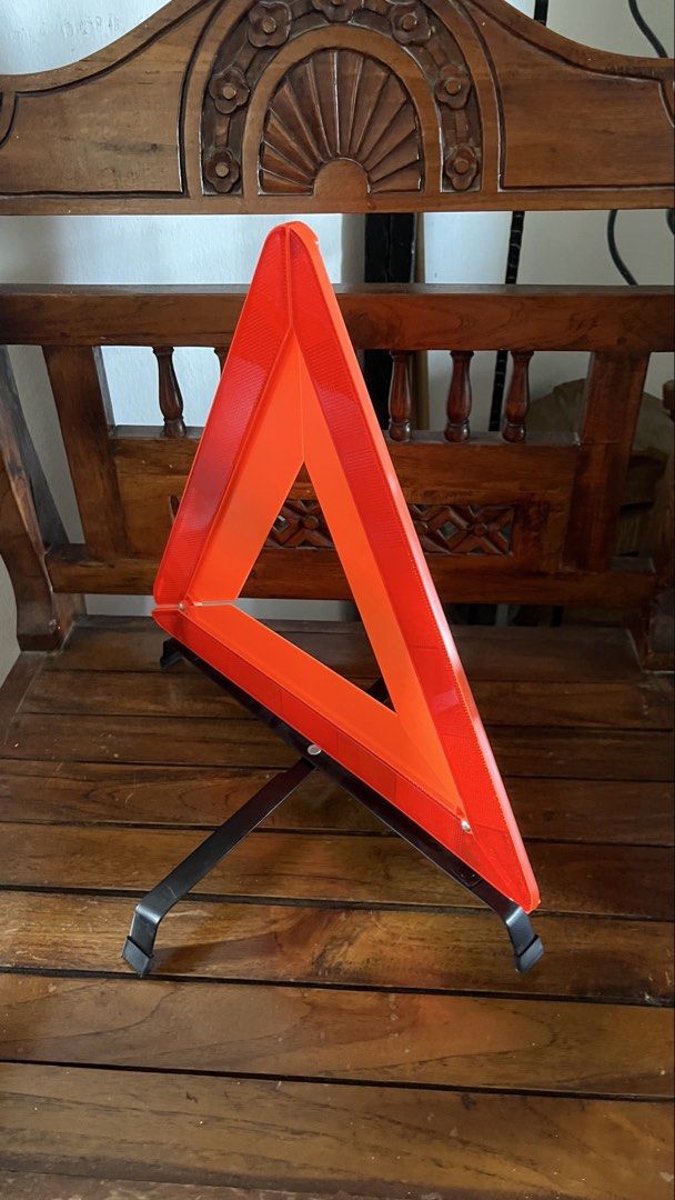 Warning Triangle (Category: Emergency Tools) located in Singapore. Submitted by shane.og (Listing ID 1456649608, Image 2). Description: Warning triangle for anyone who owns a car in case of breakdown good to use to signal to other drivers on the road. Selling it fast to anyone who needs it most. Slightly negotiable. #everything else #emergency tools #safety tools #road safety tools.