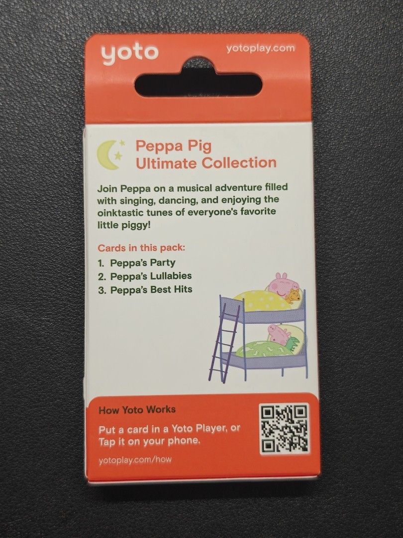 Yoto Peppa Pig Ultimate Collection Cards (Category: Children's Books) located in Mandaluyong City. Submitted by dainxxx (Listing ID 1456775239, Image 1). Description: Peppa Pig Ultimate Collection card - Ideal for young children's entertainment with music and stories.