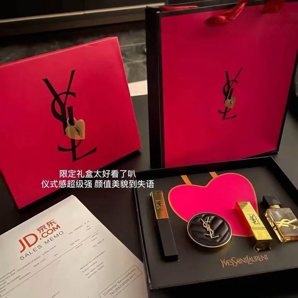 YSL PERFUME & MAKEUP SET (Category: Makeup) located in Manila. Submitted by justria (Listing ID 1456727897, Image 1). Description: wit jbox & paperbag.
