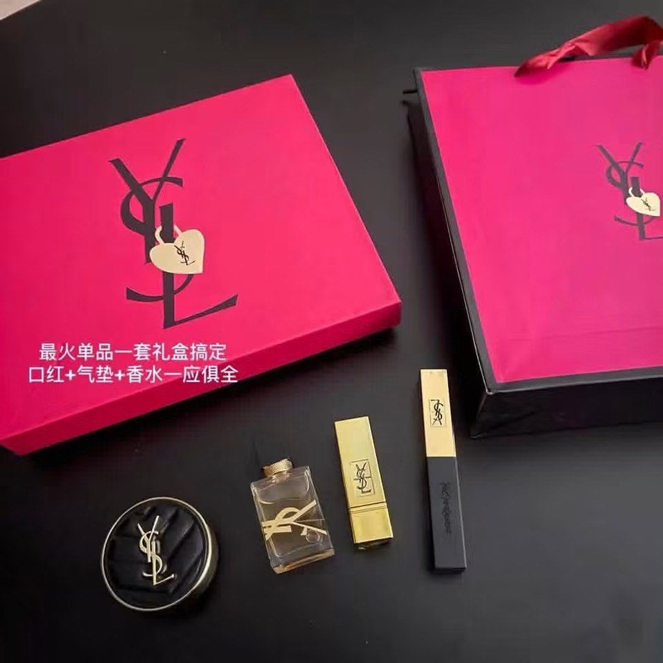 YSL PERFUME & MAKEUP SET (Category: Makeup) located in Manila. Submitted by justria (Listing ID 1456727897, Image 2). Description: wit jbox & paperbag.