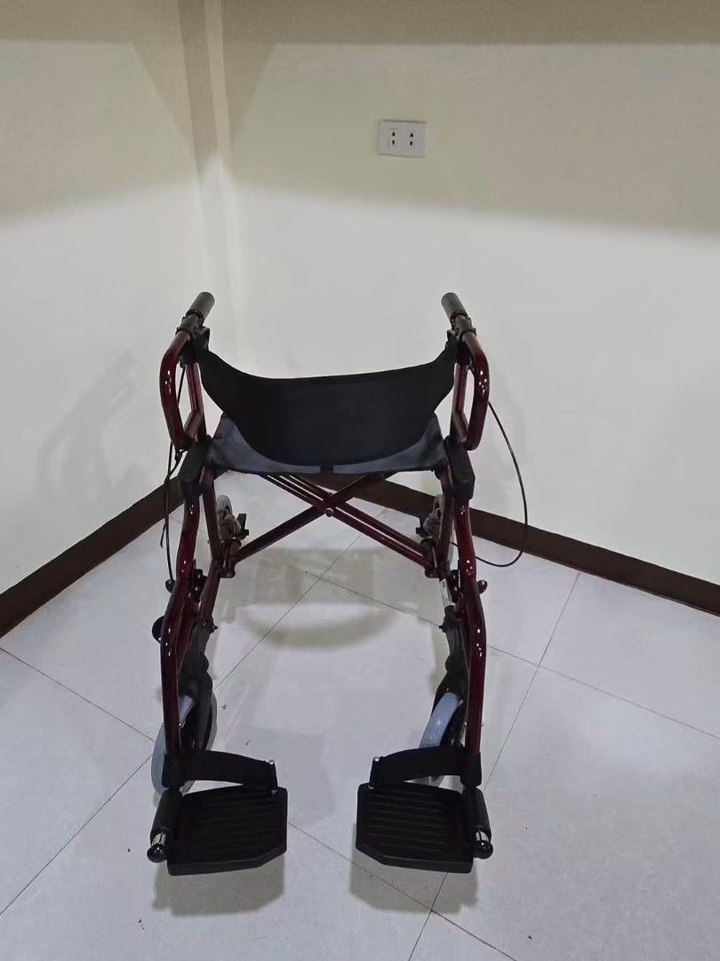 2in1 rollator walker and transport chair (Category: Medical Supplies & Tools) located in Manila. Submitted by bernajimenez (Listing ID 1456792721, Image 3). Description: For sale 2-in-1 Rollator Walker and Transport Chair. Dual Functionality: Converts easily between a four-wheeled rollator walker for active mobility and a transport chair for assisted riding. Features: Equipped with a padded seat, backrest, adjustable handles, footrests, and brake