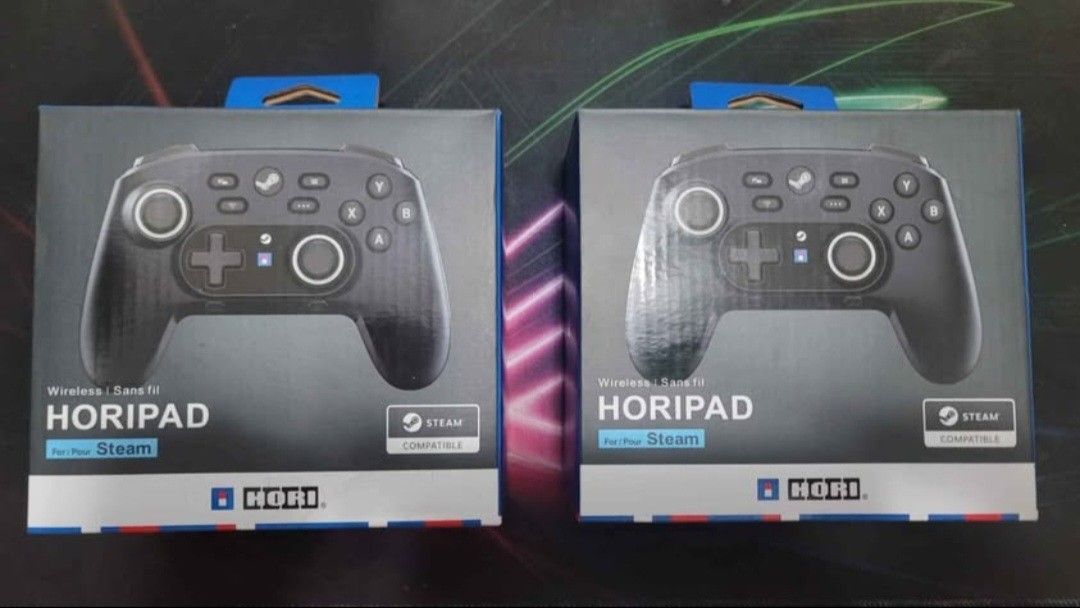 2x HORIPAD Wireless Controllers for Steam (Category: Controllers) located in Manila. Submitted by hyper_gamer (Listing ID 1456909316, Image 1). Description: - (2) HORIPAD Wireless Controllers - Compatibility: Steam, PC Gaming - Wireless - Charging Cables - Manila Sta Cruz Pick up.