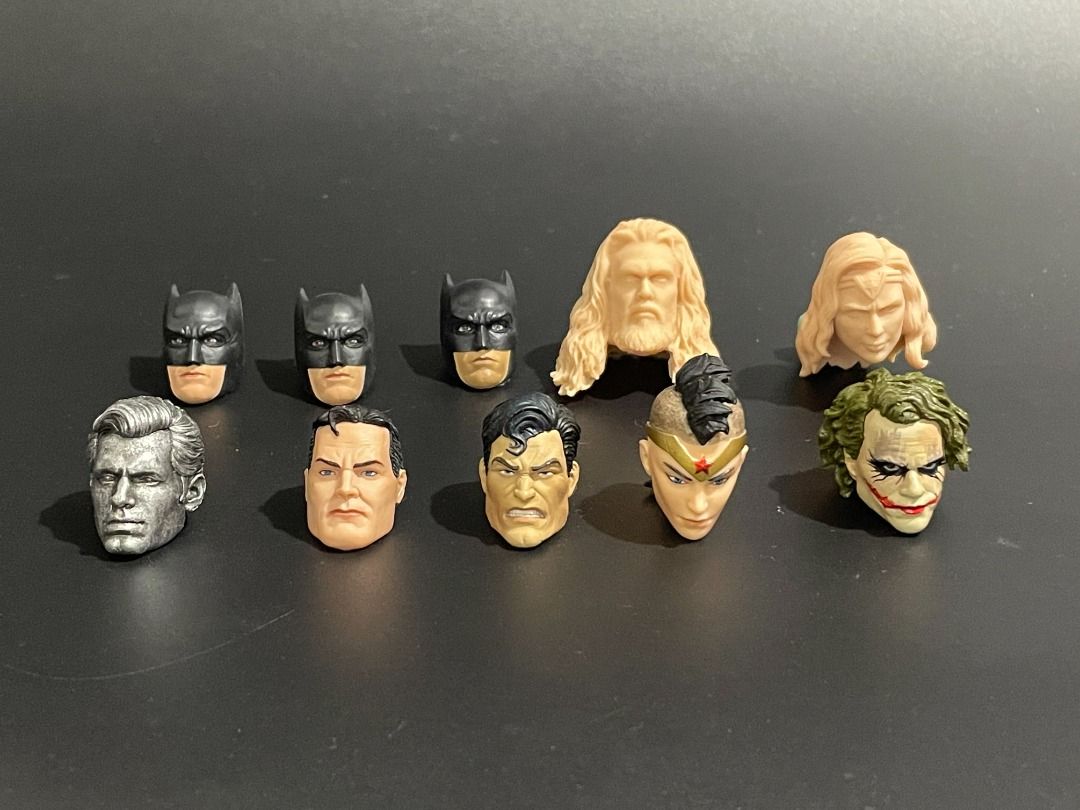 3D Printed & McFarlane Heads - Fit for 1/10 Scale (Category: Figurines & Statues) located in Pasay City. Submitted by zoomgio (Listing ID 1456941535, Image 1). Description: **100% genuine/original/authentic product. No lowballers please. A. McFarlane: 1. Ben Affleck BvS Batman - 100 each - 3 pcs available 2. Henry Cavill False God - 120 3. Superman (Kingdom Come) - 150 4. Superman (Angry) - 250 5. Wonder Woman (Last Knight on Earth) - 150 6. Heat