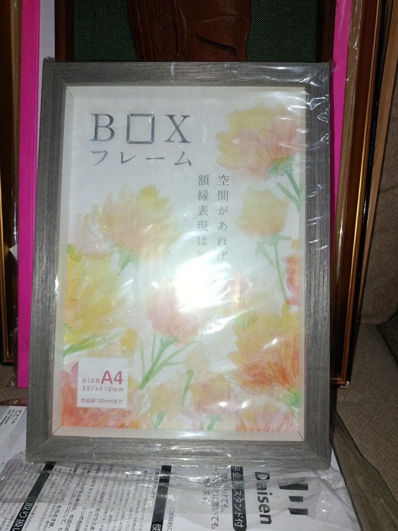 A4 box frame wooden with glass front (Category: Frames & Pictures) located in Quezon City. Submitted by kristal68 (Listing ID 1456805465, Image 1). Description: .