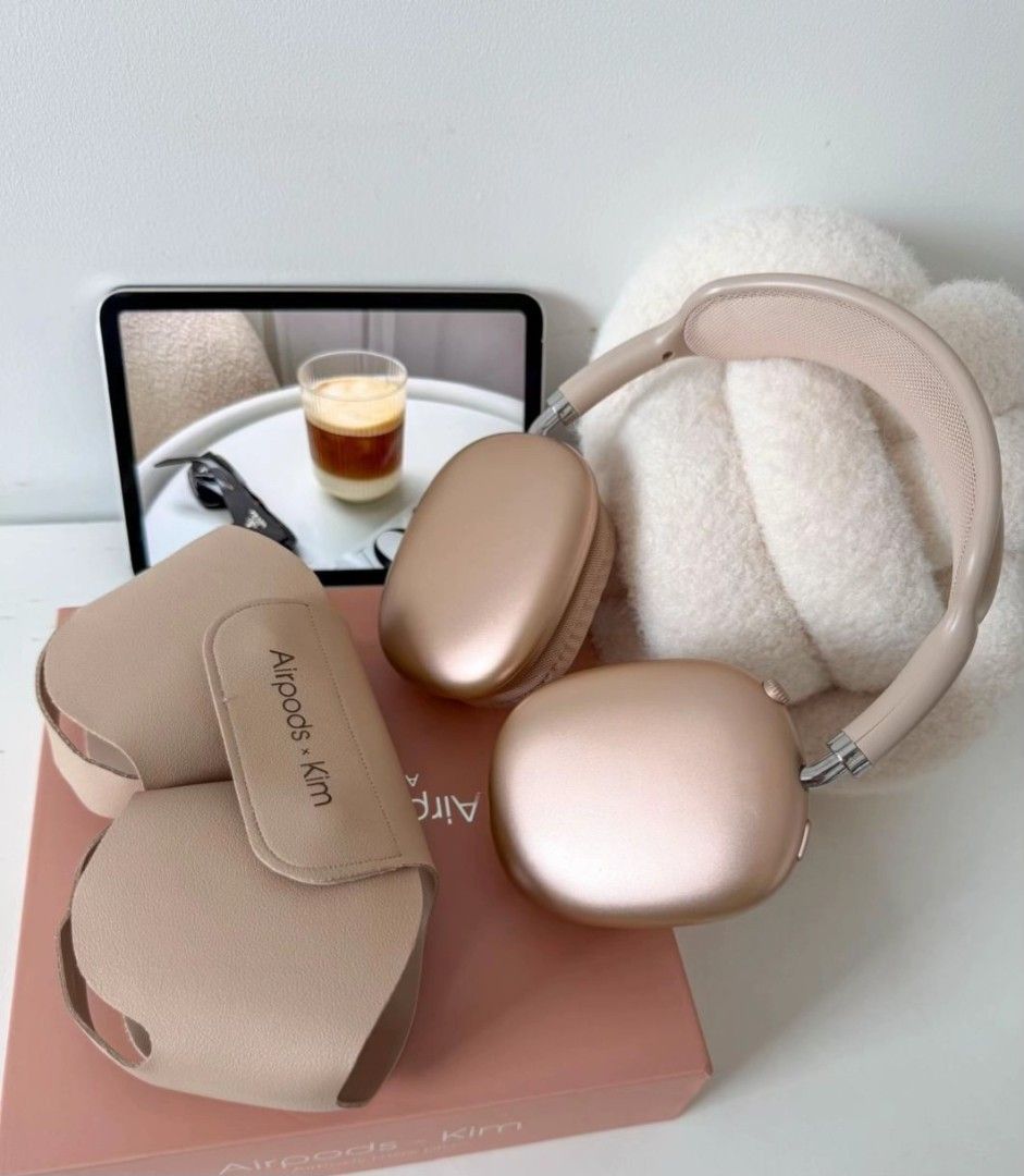 AirPods X Kim with Case (Category: Headphones & Headsets) located in Quezon City. Submitted by kctheexplorer05 (Listing ID 1456950571, Image 1). Description: - Rose Gold AirPods Max - Includes original box/complete set - Comes with a cute leather case - Superior sound quality - Excellent Active Noise Cancellation open box to try only.