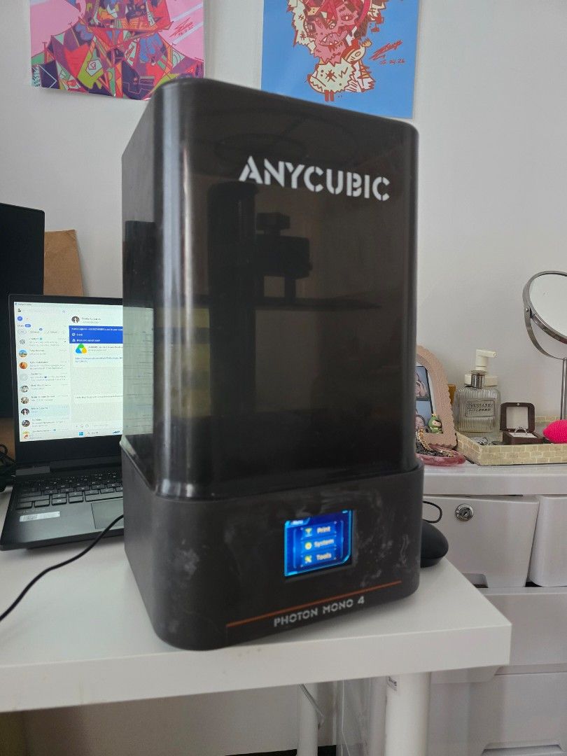 Anycubic photon mono 4 (Category: Printers, Scanners & Copiers) located in Makati City. Submitted by reynaldpascua1997 (Listing ID 1456539501, Image 3). Description: Selling my Resin 3D Printer – ₱11000 php Bought December 2025 and used for around 80–100 hours only. No issues / working perfectly. with warranty until december 2026 Inclusions: Power cable USB 1kg bottle of clear resin (around 350ml used) Tools (wrench, mat, scraper) RFS: Moving to 