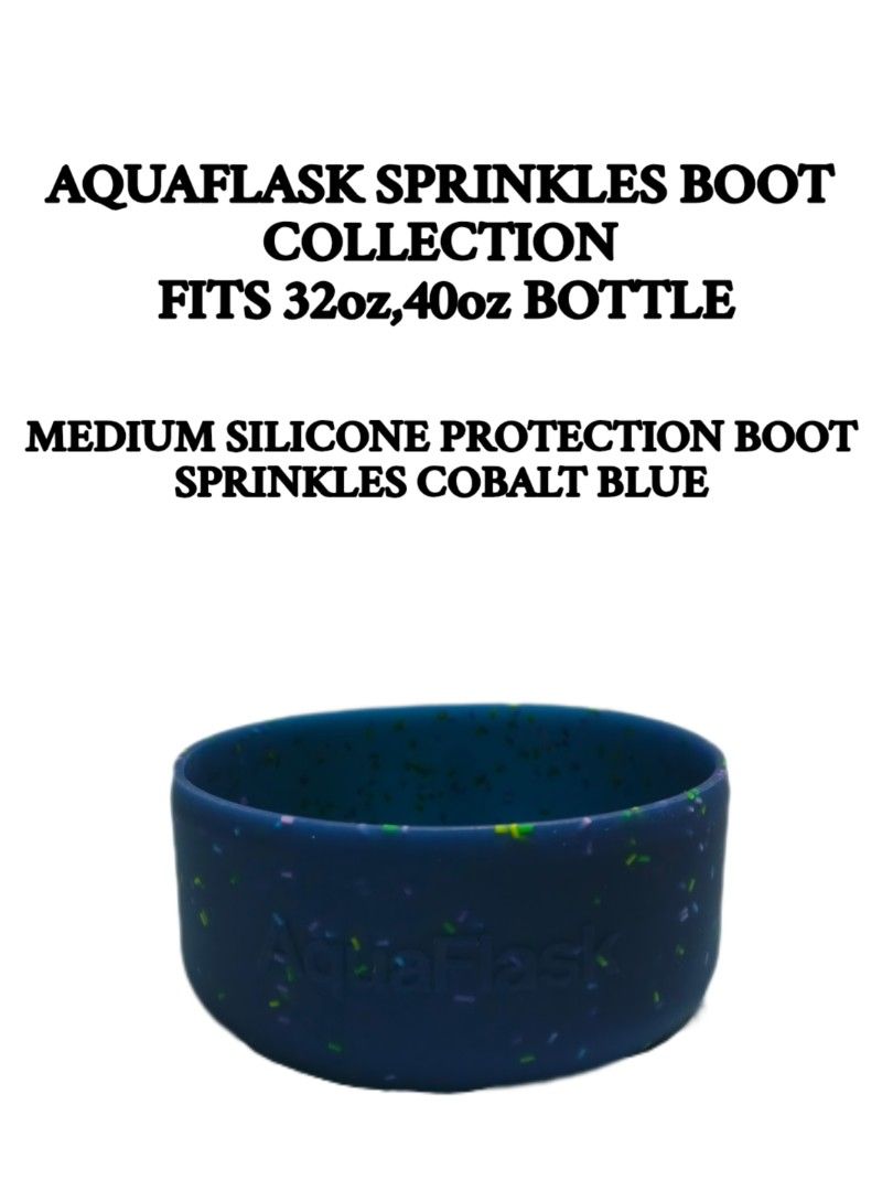 AQUAFLASK SPRINKLE SILICONE BOOT Medium fits 32oz-40oz ( Cobal Blue) (Category: Water Bottles & Tumblers) located in Quezon City. Submitted by jtlaconsumergoodstrading (Listing ID 1456811215, Image 2). Description: AQUAFLASK SPRINKLE SILICONE BOOT Medium LIMITED Collection Fits: 32oz to 40oz Name: Sprinkle Cobal Blue Color: Cobal Blue Price:250.
