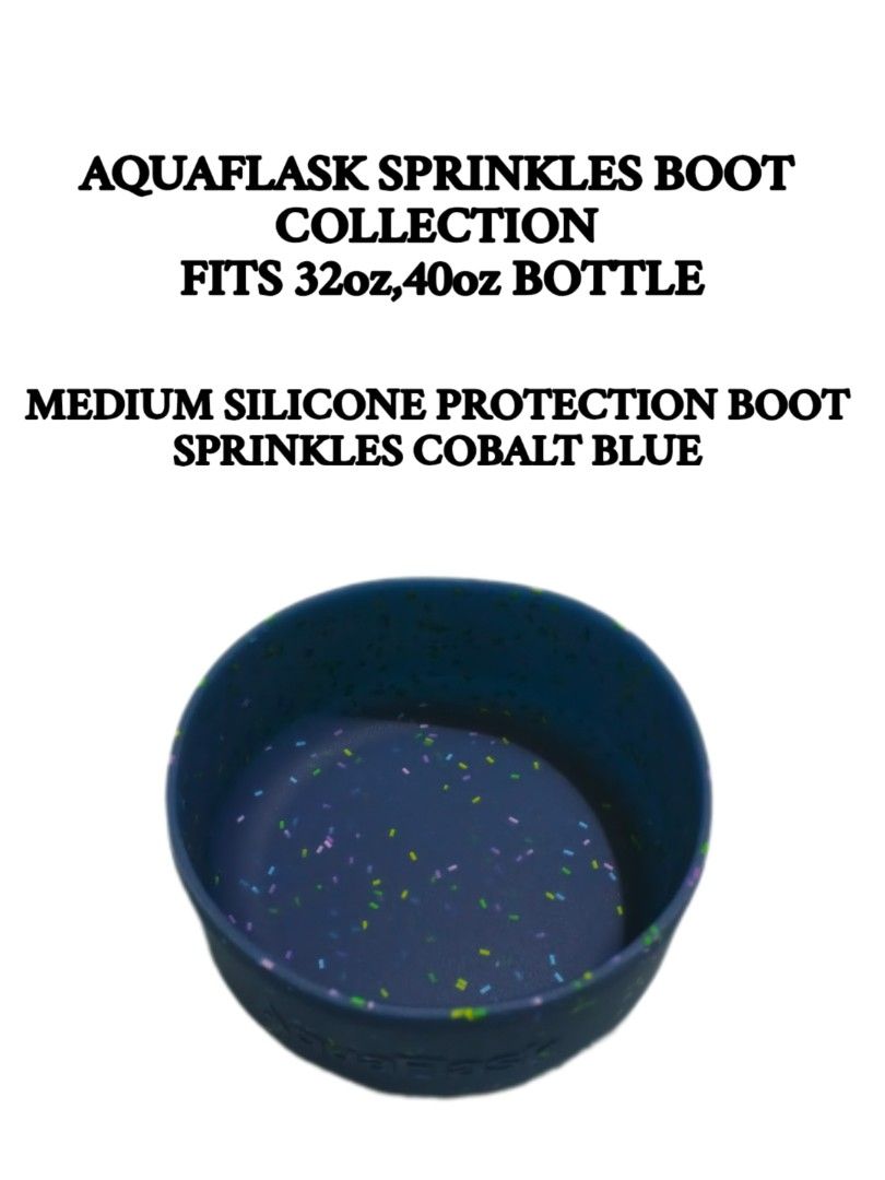 AQUAFLASK SPRINKLE SILICONE BOOT Medium fits 32oz-40oz ( Cobal Blue) (Category: Water Bottles & Tumblers) located in Quezon City. Submitted by jtlaconsumergoodstrading (Listing ID 1456811215, Image 3). Description: AQUAFLASK SPRINKLE SILICONE BOOT Medium LIMITED Collection Fits: 32oz to 40oz Name: Sprinkle Cobal Blue Color: Cobal Blue Price:250.