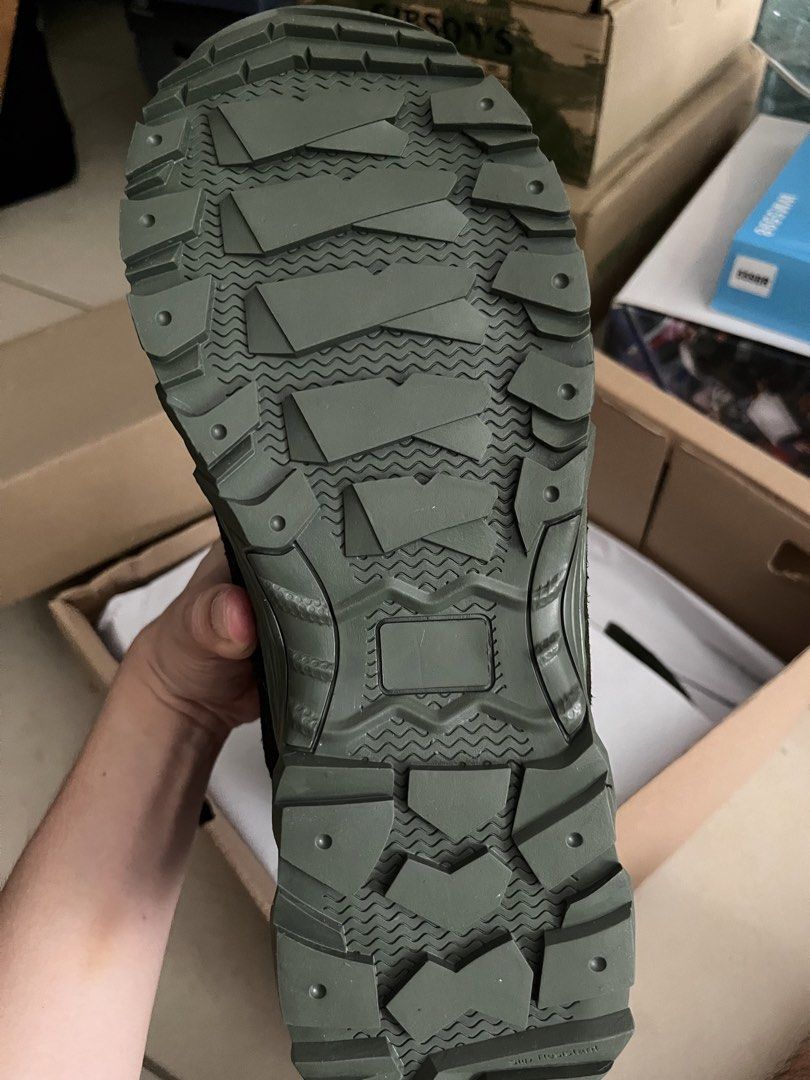 Assault Tactical Boots Olive Drab US Size 9 (Category: Boots) located in Quezon City. Submitted by michael_athrift (Listing ID 1456807061, Image 3). Description: - Olive drab tactical assault boots - Secure lace-up closure - Durable sole with deep treads for excellent grip - Ideal for outdoor adventures or demanding work environments - Comes in original packaging.