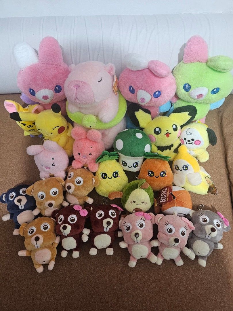 Assorted Claw Machine Plushies (Category: Plushies & Soft Toys) located in Quezon City. Submitted by kcphilippines (Listing ID 1456916128, Image 2). Description: - Prices differ per item. - Price starts at 100 pesos. - All these plushies (except for Pikachu and Pichu) were won by either me or my hubby. - All items are brand new. - Some plushies come with keychain attachments - Ideal for starting or adding to a collection - Makes a wonderful gift 