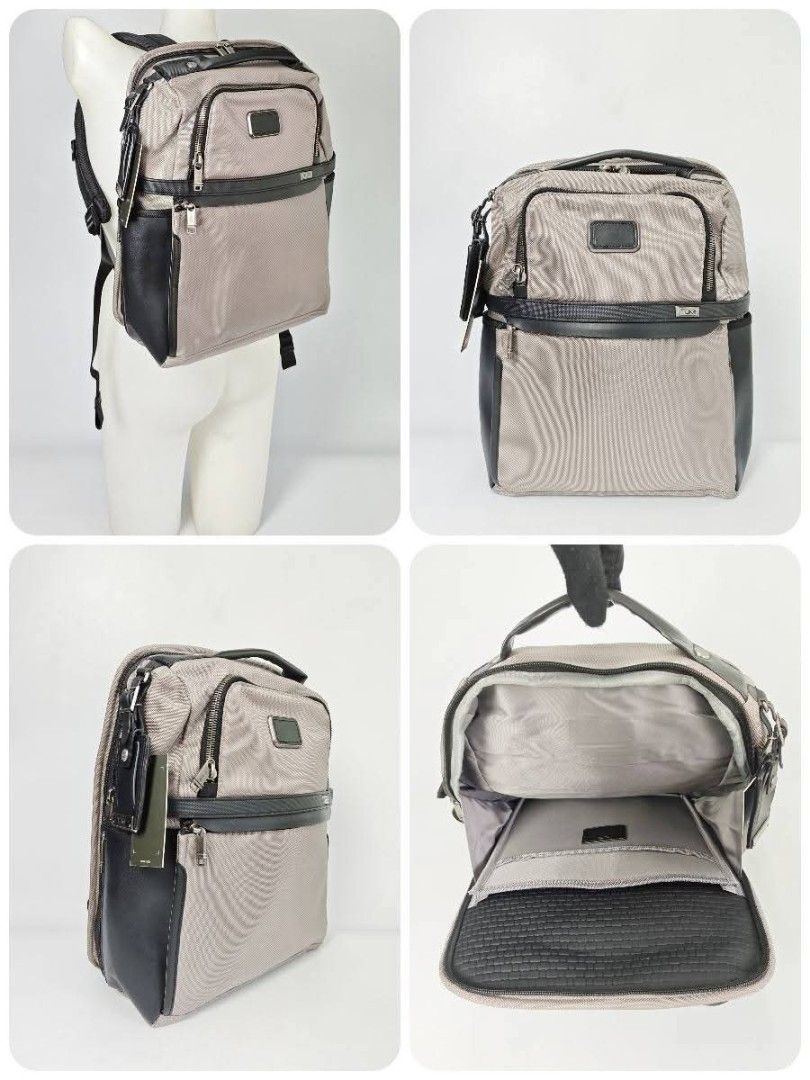 Authentic Tumi Alpha Gray Slim Brief Backpack Beige and Black (Category: Backpacks) located in Quezon City. Submitted by hollowwillow (Listing ID 1456847080, Image 1). Description: - Alpha Slim Brief Backpack - Gray.