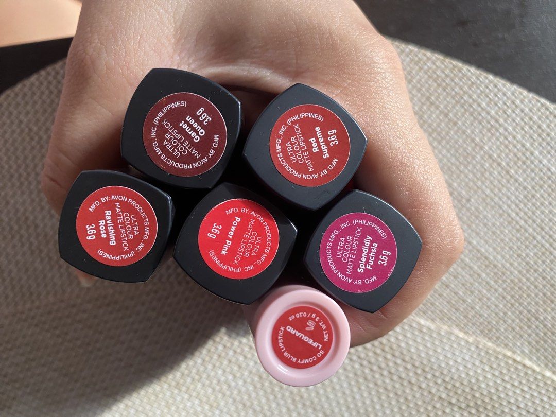 Avon Lipstick (Category: Makeup) located in Las Pinas. Submitted by declutteredna (Listing ID 1456863119, Image 2). Description: 100 each shade - barely used Gcash | lalamove & jnt .