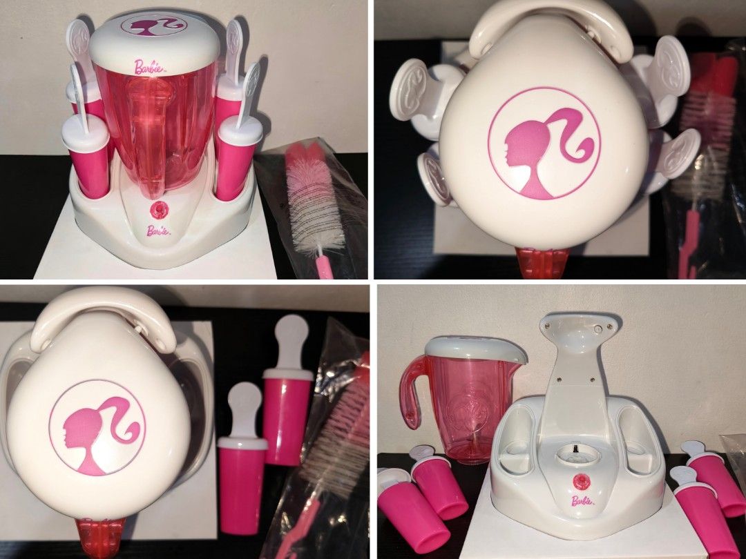 (Free Shipping) Barbie Smoothie Maker 2013 Mattel (Category: Juicers, Blenders & Grinders) located in Quezon City. Submitted by jsonlinestore21 (Listing ID 1456780864, Image 2). Description: Barbie Smoothie Maker 2013 Mattel Working + Original Box 🥤💗 PRICE: ₱2000php (2500php before) negotiable Authentic Barbie Smoothie Maker from 2013, a Barbie licensed product developed by amEurop. ✨ WORKING / TESTED 📦 WITH ORIGINAL BOX 🥤 Includes smoothie m