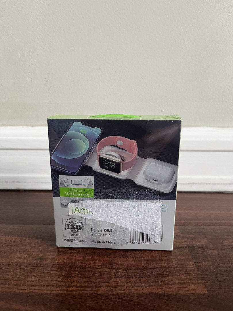 Bavin Magnetic Wireless Charger PC962 (Category: Chargers & Cables) located in Quezon City. Submitted by jansen.ng (Listing ID 1456788745, Image 1). Description: Bavin 3-in-1 Magnetic Wireless Charger PC962. Charges phone, watch, and earbuds. Foldable and portable. Magnetic attachment. Vertical/horizontal charging..