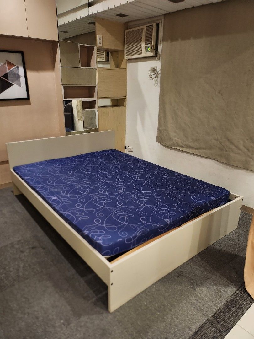 Bed frame wooden (Category: Bed Frames & Mattresses) located in Manila. Submitted by reyesortega (Listing ID 1456916531, Image 2). Description: ikea bed frame 180x200cm no flaws rfs: wrong size for the room.
