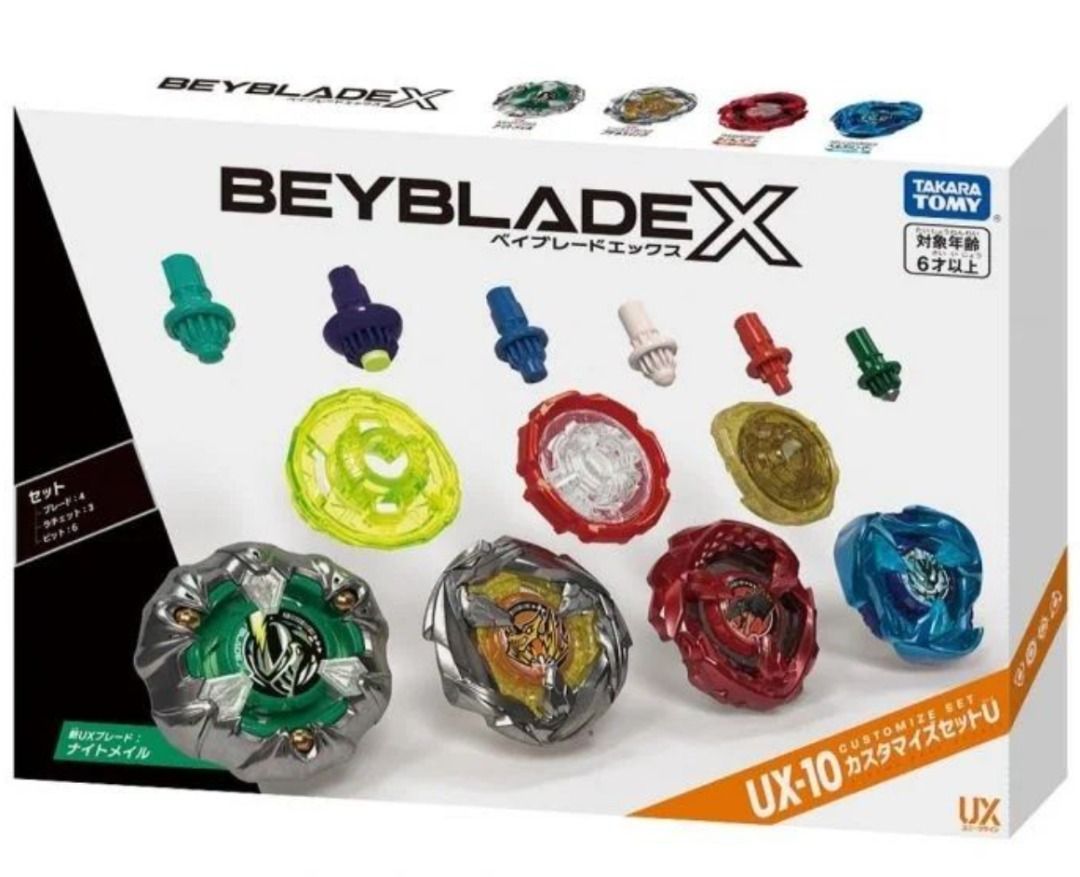 Beyblade X 爆旋陀螺 全新 （分類：動作及對戰玩具）位於 Hong Kong。 由 xavieryyy 提交（商品編號 1456904308，圖片 2）。簡介： BX-25 陀螺收納盒$160 UX-10 改造套裝 $350 BX-23 鳳凰飛翼 $200(hold) CX-13 巴哈姆特閃擊 $150 UX-19 獵彈獅鷲 $200 UX-11 衝擊龍神 $200(hold) UX-20 女武神 $260 CX-03 神杖 $250(冇code)拆開包裝 BX-49 蒼龍突擊 $180 BX-50-01 $250 CX-17-03 紅武士 $130 基本上包到現有T0-T1 既陀螺 即買即玩 完全冇問題 全收可小議/ 換野 紅空力天馬 。