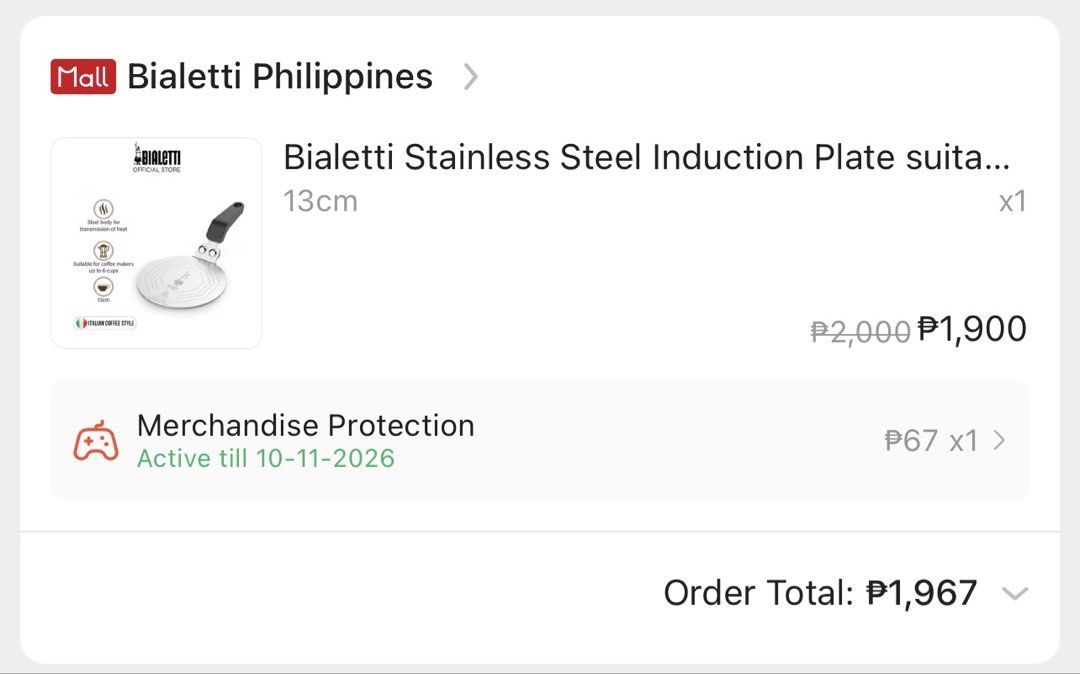 Bialetti Perfetto Moka Induction Hob Adapter (Category: Coffee Machines & Makers) located in Rizal. Submitted by ksclosetcleanup (Listing ID 1456823891, Image 3). Description: - Used once, last price is 1k. - RFS: don't need it anymore - Bialetti Induction Hob Adapter - Compatible with Moka Pots - Enables use on induction stoves - Diameter: 13cm - Premium Quality - Made in China.