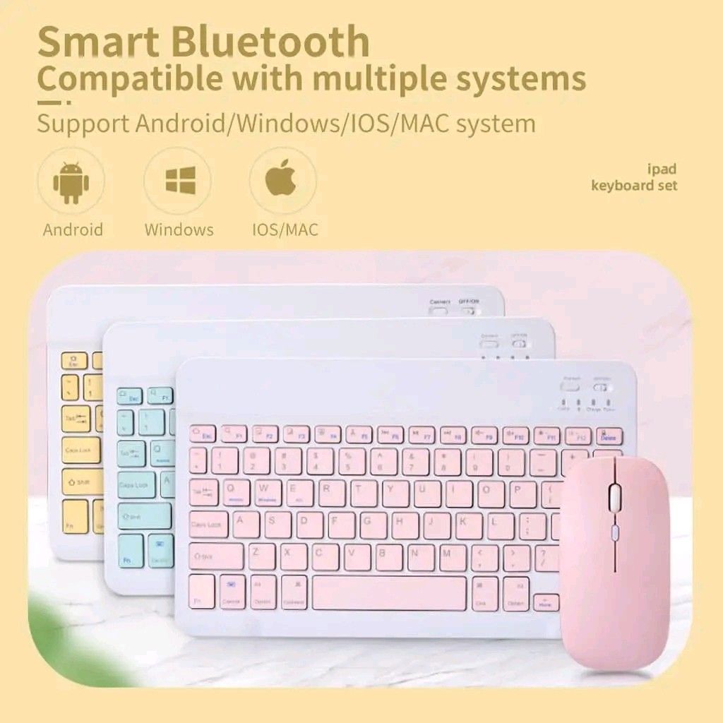 Bluetooth Keyboard Mouse Set for Tablet/Mobile Phone (Category: Computer Keyboard) located in Manila. Submitted by marvieobordo (Listing ID 1456935958, Image 3). Description: - Versatile 2-in-1 Keyboard & Mouse Set - Ideal for Office Work & Entertainment - Connects Wirelessly via Bluetooth - Compatible with Android, iOS, Windows, and Mac - Supports Multiple Devices Simultaneously - Lightweight and Portable Design - Quiet Typing with Mute Button F