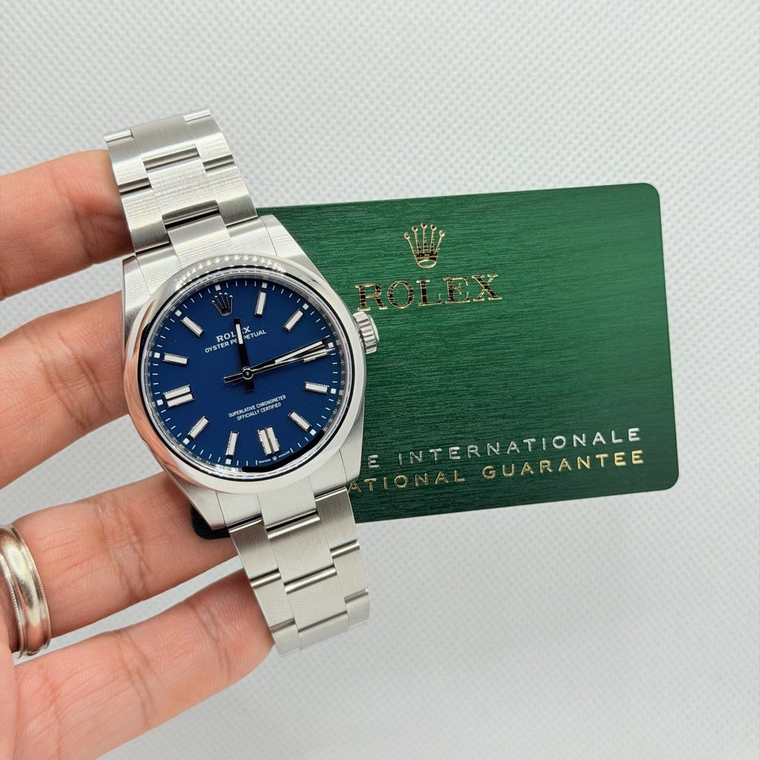 Brand New 08/2026 Rolex 134300 Oyster Perpetual 41 MED Blue Dial OP 41 OP41 (Category: Watches) located in Singapore. Submitted by worthytime (Listing ID 1456947135, Image 2). Description: 🫵Join our Tele-gram channel for latest updates: worthytime.biz/tele ➡️Rolex 134300 Oyster Perpetual 41 MED Blue Dial ➡️August 2026 (5 Years Rolex International Warranty Till 08/2031) ➡️Brand New Unworn ➡️Full Complete Set (Wood-Grain Card) ✅Trade Up/Down Welco