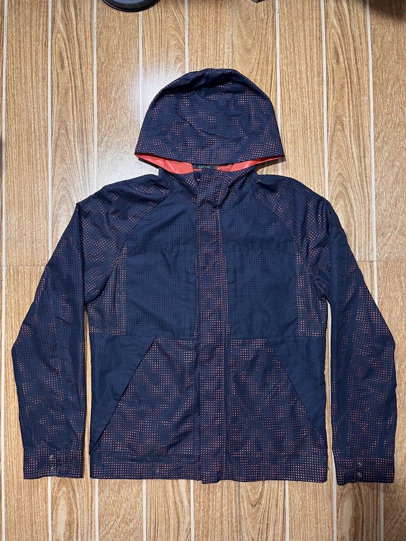 Cabbeen perforated navy and orange hooded lightweight jacket (Category: Coats, Jackets and Outerwear) located in Lucena. Submitted by mjaothrift (Listing ID 1456843836, Image 1). Description: Cabbeen perforated navy and orange hooded lightweight jacket Size Medium to Large .