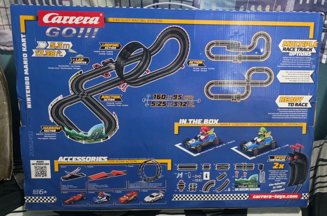 Carrera Go Mario Kart Mach 8 (Category: Vehicle & Diecast Models) located in Pasig City. Submitted by thoyz_boulevard (Listing ID 1456769254, Image 2). Description: 🏎️ Carrera GO!!! Mario Kart 8 Slot Car Racing Set 🏎️ Nintendo Mario Kart 8 × Carrera GO!!! Mach 8 / 1:43 Scale Slot Racing System ✨Slightly used ✨ Tested and confirmed working ✨ Complete set with original box ✨ Features Mario & Luigi cars ✨ 5.3-meter / 17.38 ft track ✨ Turbo Boost f