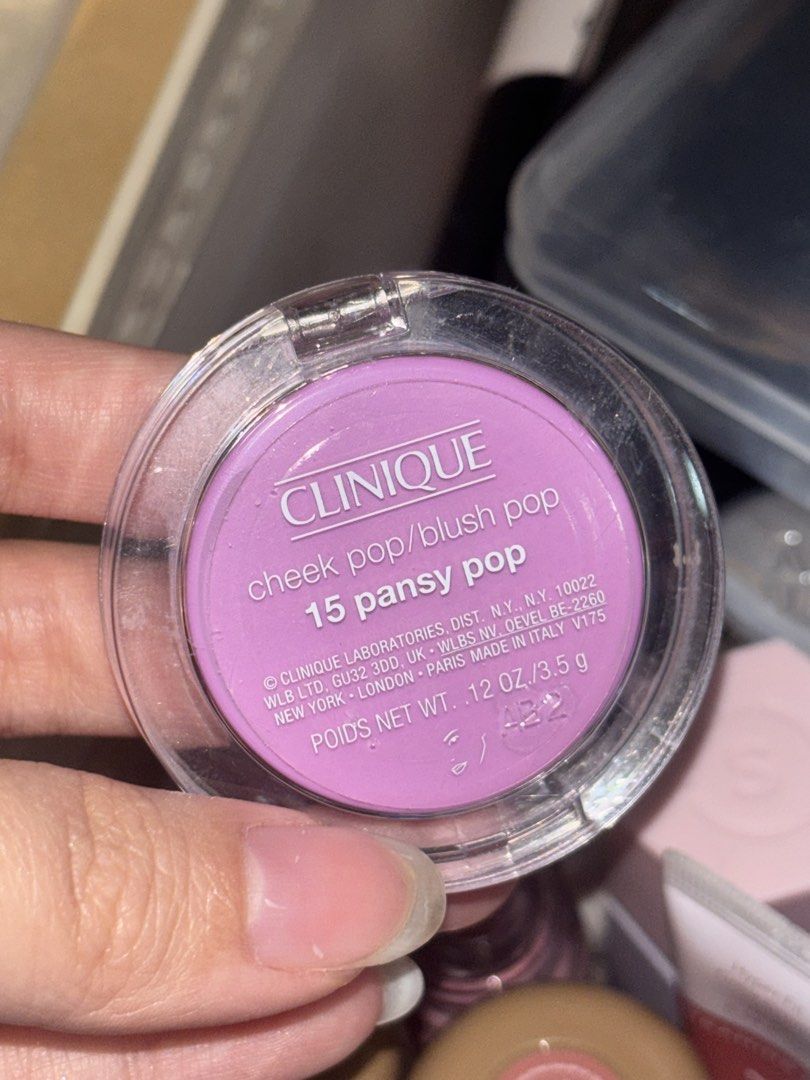 Clinique Cheek Pop Blush 15 Pansy Pop (Category: Makeup) located in Quezon City. Submitted by jesclle (Listing ID 1456942673, Image 2). Description: - Clinique Cheek Pop blush - Shade: 15 Pansy Pop - Color: Lovely lavender-pink - Formula: Buildable, provides a natural flush - Condition: Plenty of product remaining - Reason for selling: Too many blushes.