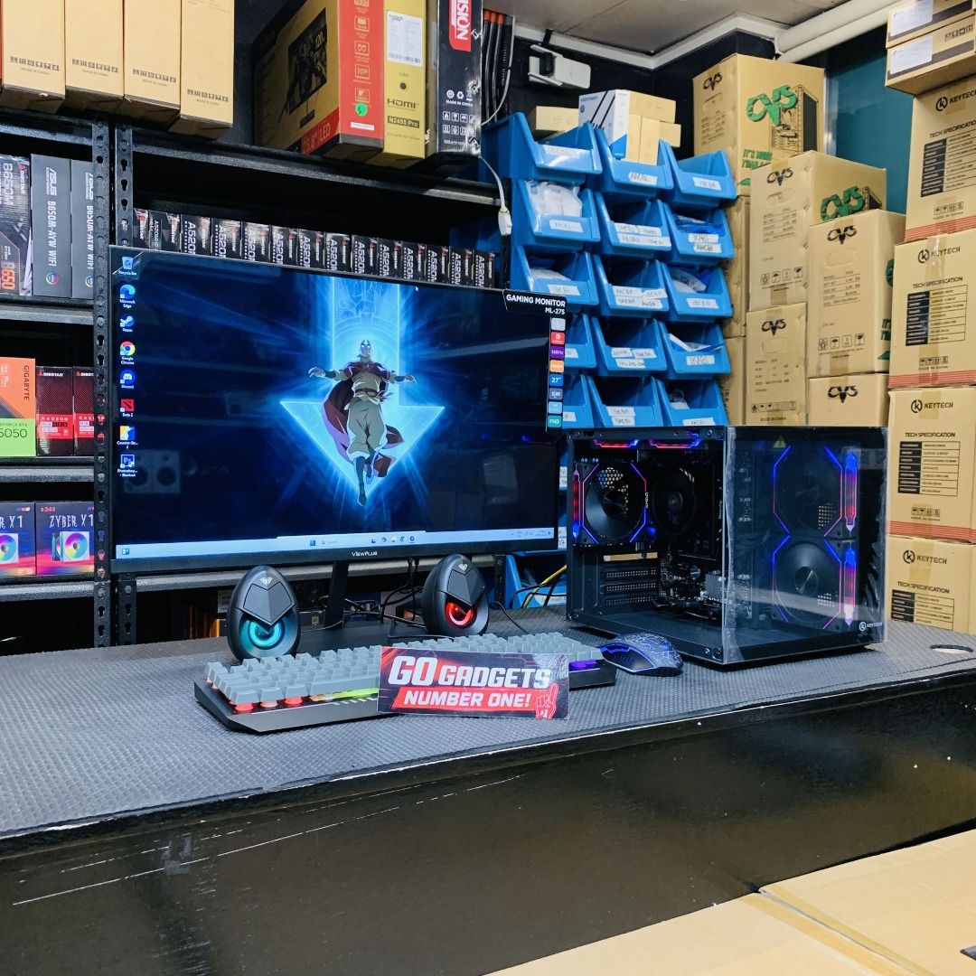COMPUTER SET — RYZEN 7 5700G (Category: Desktops) located in Caloocan City. Submitted by brightfalcon.8419cc (Listing ID 1456810114, Image 3). Description: - Custom-built gaming PC with RGB fans and case - Large gaming monitor included - Mechanical keyboard included - Speakers included - Ready for gaming and work - Ideal for enthusiasts - Selling as a complete set.
