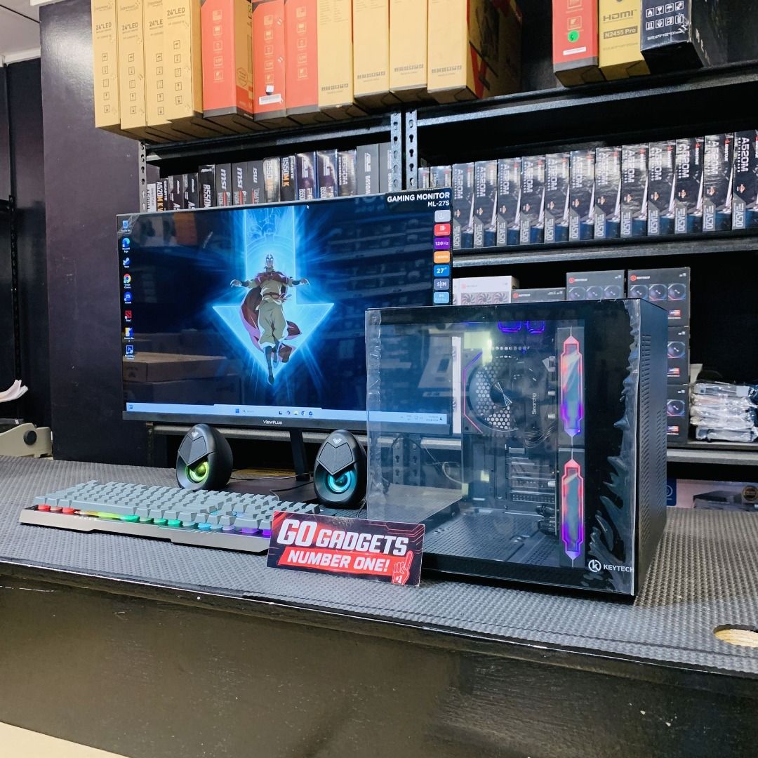 COMPUTER SET — RYZEN 7 5700G (Category: Desktops) located in Caloocan City. Submitted by brightfalcon.8419cc (Listing ID 1456810114, Image 2). Description: - Custom-built gaming PC with RGB fans and case - Large gaming monitor included - Mechanical keyboard included - Speakers included - Ready for gaming and work - Ideal for enthusiasts - Selling as a complete set.