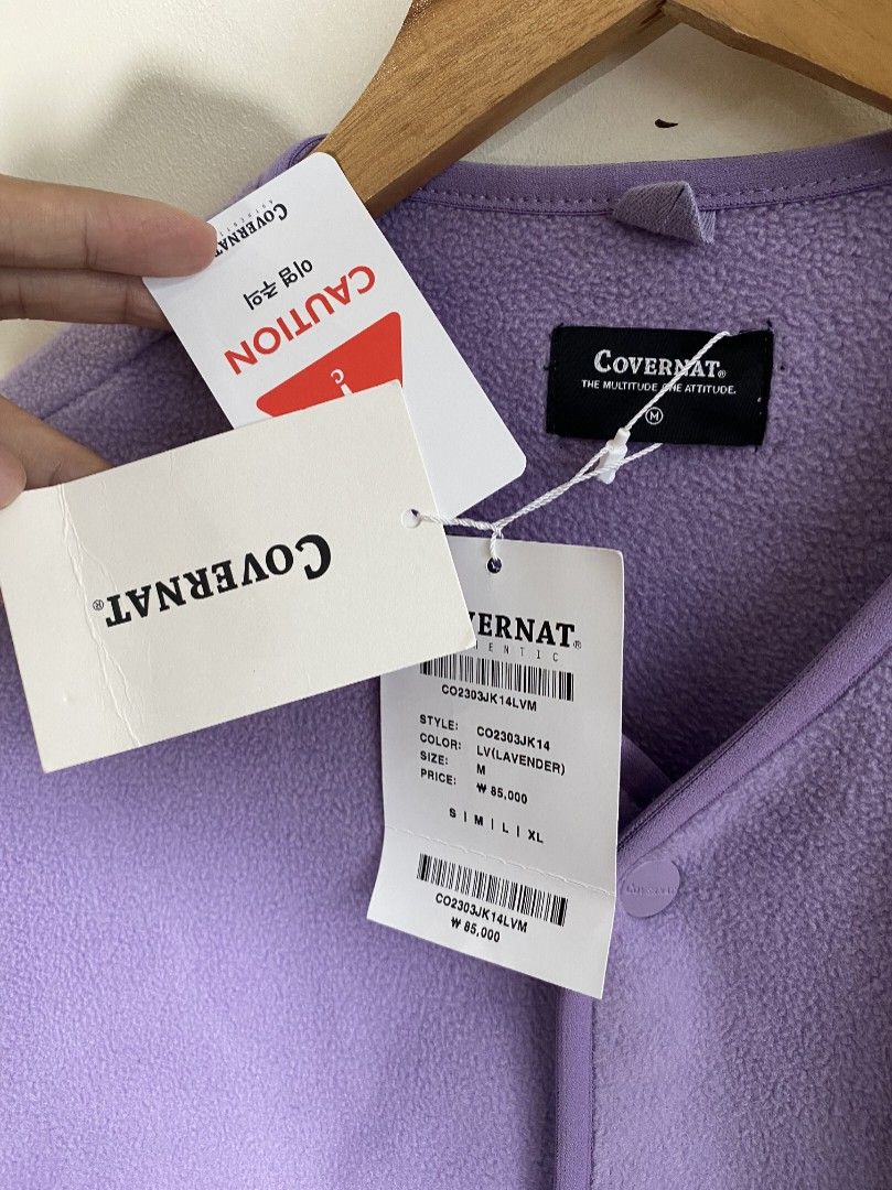 Covernat Korea 🇰🇷 Fleece Collarless Jacket (Category: Coats, Jackets and Outerwear) located in Abucay. Submitted by jamesnike21 (Listing ID 1456862093, Image 3). Description: 📌Covernat Korea 🇰🇷 📌Deadstock Condition 📌size med on tag 📌width 23' 📌length 26' 📌Slightly wrinkled due to storage 👍 📌The color of the product may differ from actual color depending on the type, condition of the display, surrounding light and other factors. 👍 📌F