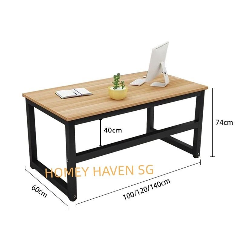 Dacey study table Long table (Category: Tables & Sets) located in Singapore. Submitted by chetgrates31684 (Listing ID 1456823049, Image 3). Description: 🔥🔥Dacey study table(A64) Material:2.5cm solid wood particle board 5*5cm iron stand Size:See the image ✅ 100cm $99 ✅ 120cm $115 ✅ 140cm $125.
