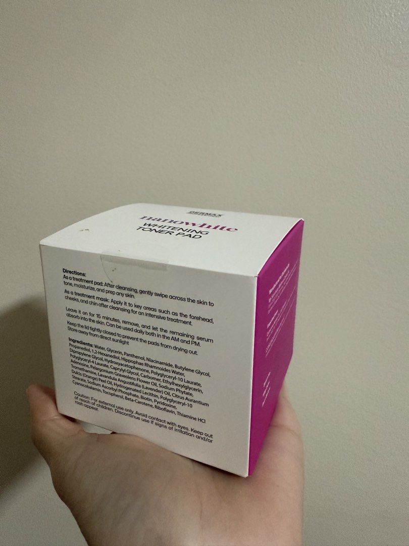 Dermax Nanowhite Whitening Toner Pad (Category: Face Care) located in Quezon City. Submitted by jfr18 (Listing ID 1456949699, Image 2). Description: .