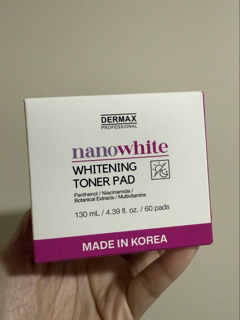 Dermax Nanowhite Whitening Toner Pad (Category: Face Care) located in Quezon City. Submitted by jfr18 (Listing ID 1456949699, Image 1). Description: .